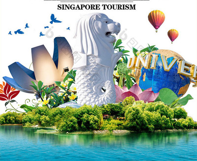 探索狮城，感受多元魅力——新加坡旅游海报模板