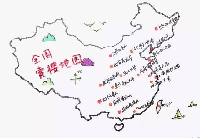 武大樱花的前生今世 | 附全国赏樱手绘图 旅游