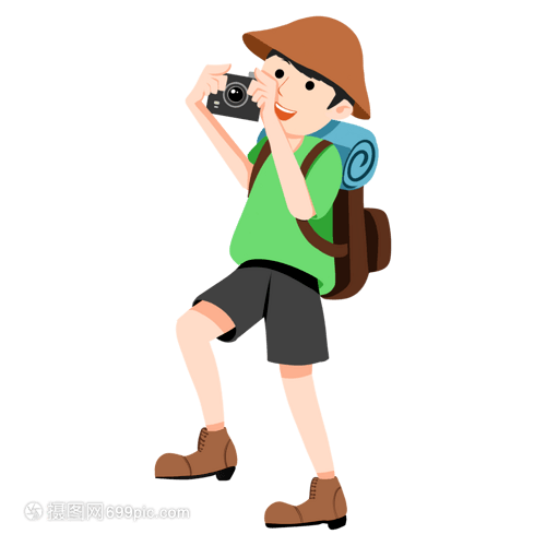 卡通阳光旅游人物 点亮旅途的欢乐使者